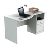 Inval Desk, 29.5 in D X 55 in W X 31.5 in H, Laminate, Laricina White, Melamine ES-3403